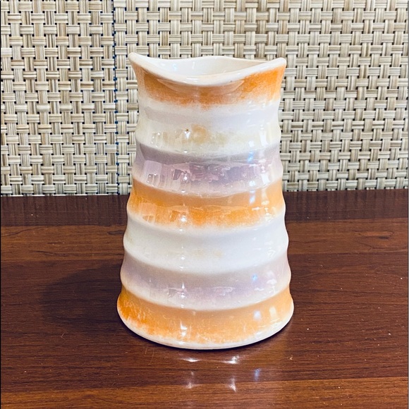 🍁🌟3xHP🌟VTG 1920-30 Hand-Painted Orange Cream Czechoslovakian Ceramic Pitcher - Picture 4 of 9